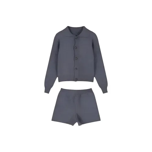DITB Серый Двухкомпонентный Комплект Женские Повседневные Костюмы