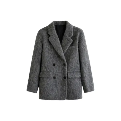 ZEKIKO STUDIO Серый Женский Пальто