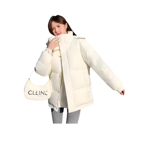 ZVJH Белый Утолщенный Женский Пуховик