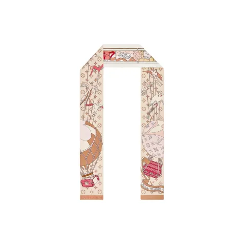 LOUIS VUITTON Шарфы из шелка Mulberry Женские Молочно-белые