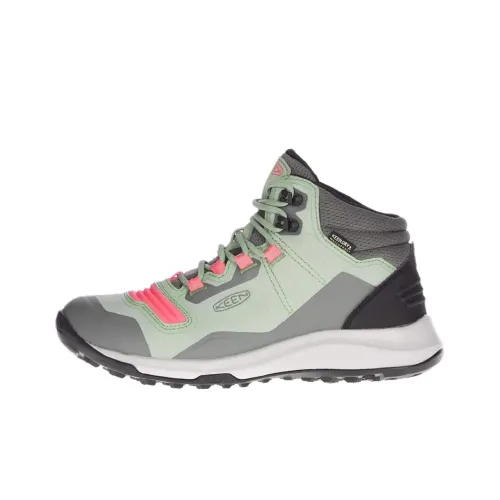 KEEN Tempo Flex WP Износостойкий и Водонепроницаемый MID Топ Альпинизм Походная обувь Женская Зеленая