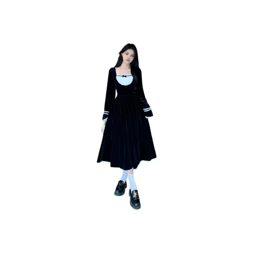 Genius Pooh Длинное платье с длинными рукавами женское