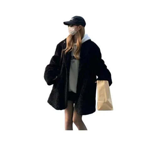 QINGYING Черное Женское Пальто