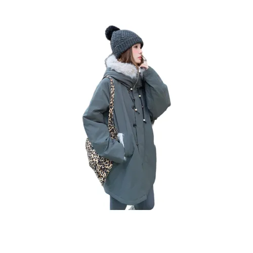 LANGQING Армейский зеленый Женский пуховик