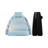 Комплект одежды (Светло-синий топ + Черные штаны с флисовой подкладкой)