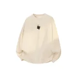 [Thickened и с флисовой подкладкой] Светлый бежевый (Логотип центрального черного кота Good Luck)