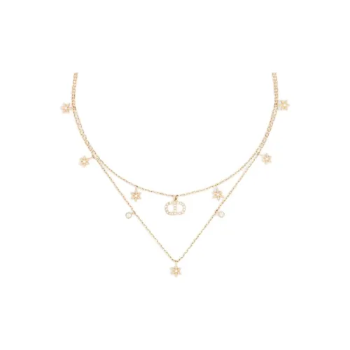 DIOR Металлические ожерелья Унисекс Светлый Золотой