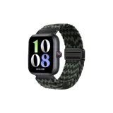 [W Pattern Black Green] Магнитная застежка, нейлоновая ткань, вязаный ремешок, черный конец, пряжка