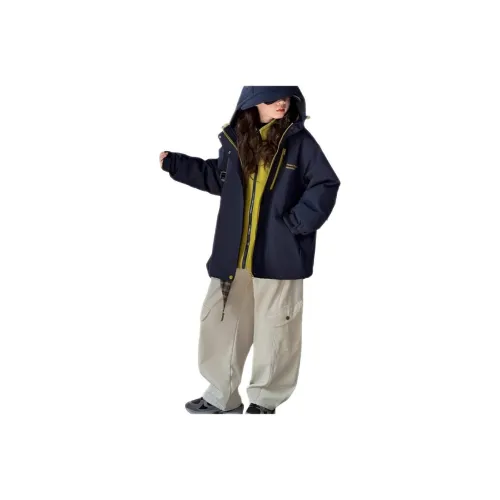 GOYN Темно-синий синий утепленный ветровка с подкладкой унисекс топы