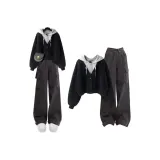 Чёрный свитшот + серые штаны