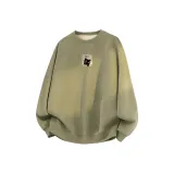 [Thickened и с флисовой подкладкой] Серый горошек зеленый (с логотипом центрального черного кота "Good Luck")