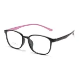 Ярко-черная оправа с розовыми ногами