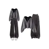 Серый свитшот + серые штаны