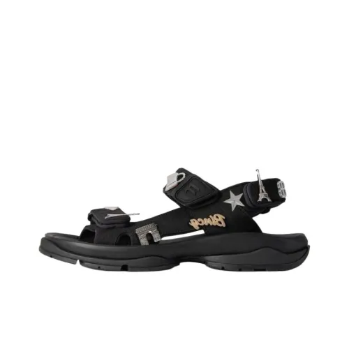 Balenciaga Tourist Пляжные сандалии Женские Черный