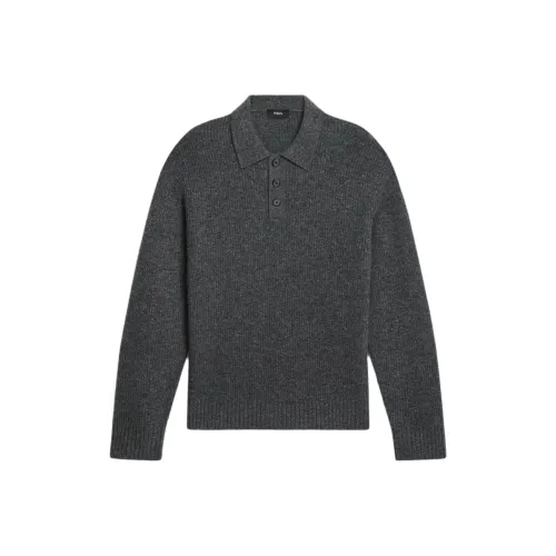 THEORY Угольный серый мужской свитеры