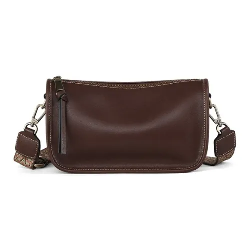 Younger Song Коровья кожа Сумка через плечо Женская Кофейная