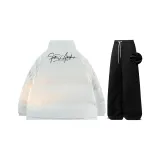 Комплект одежды (Белый топ + Черные штаны с флисовой подкладкой)