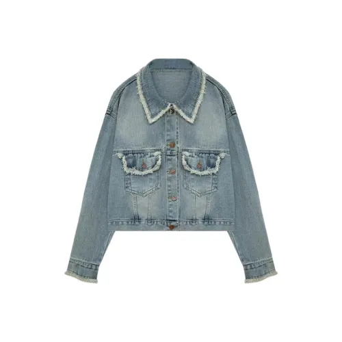 XGXR Синий Женские Джинсовые Куртки