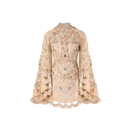 Zimmermann SS26 Длинное платье с длинными рукавами женское