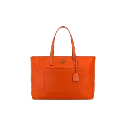 PRADA RE Edition Переработанный Нейлон Тоут Сумка Сумка для покупок Сумка на плечо Женская Оранжевая