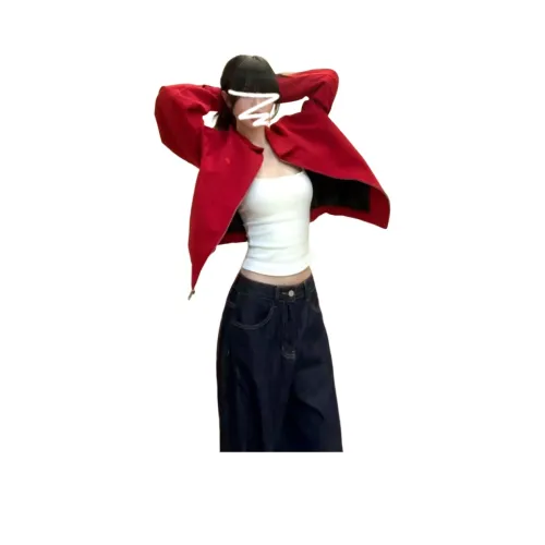 SHOP [Красный] Подарок Бренд Наклеенный Женские Куртки