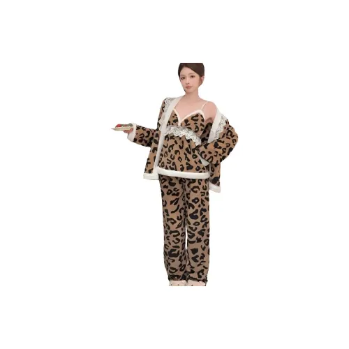 MIIOW Леопардовый принт Женские Пижамные комплекты