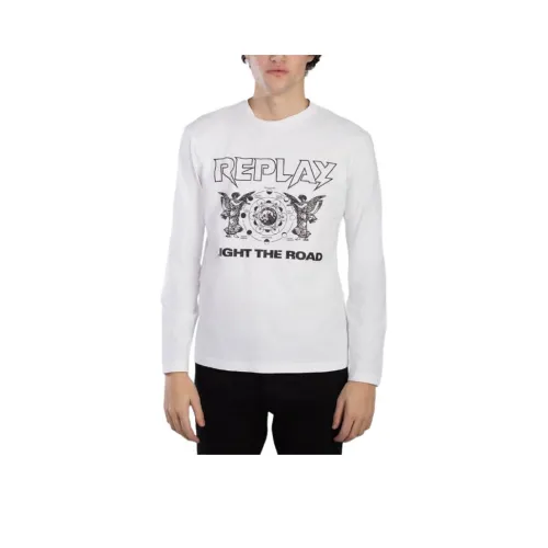 REPLAY Белая Мужская T-Рубашка