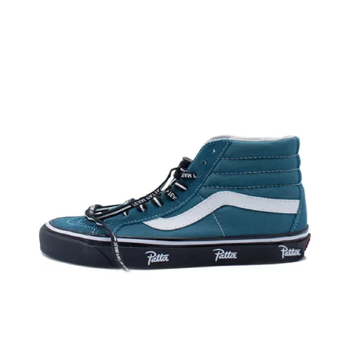 VANS SK8 Новый Patta co-brand Синий Легкий Высокие Кроссовки для скейтбординга Мужские Синий