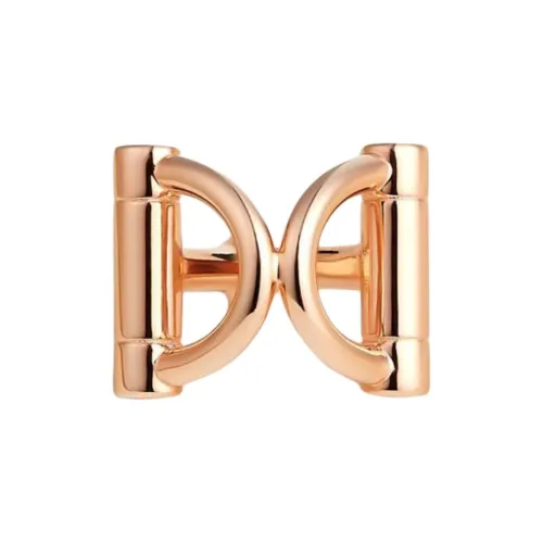 HERMES Латунь Кольца Женские Розовое Золото Тон Покрытие