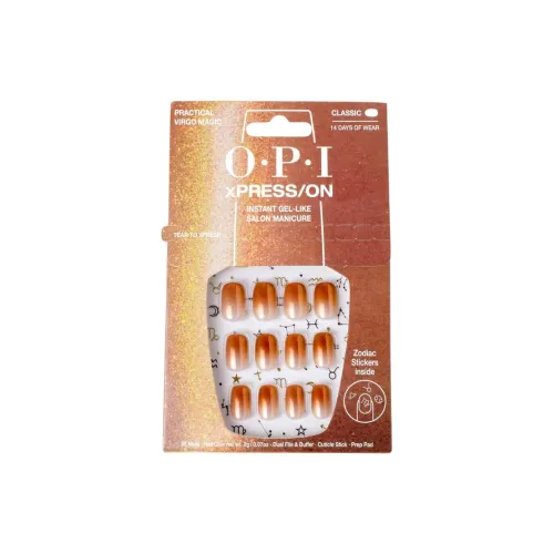 OPI Virgo Magic False Nail Short Round Gold Gradient 30 Pack