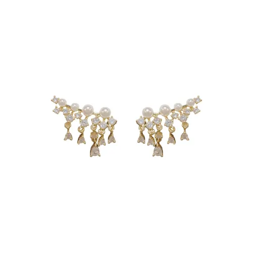 BONAS Copper Stud Earrings Women's BONAS Медные серьги-гвоздики женские