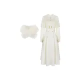 Абрикосовое длинное платье + шарф