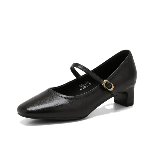 ST SAT Грубый каблук Туфли Мэри Джейн 4CM Женские