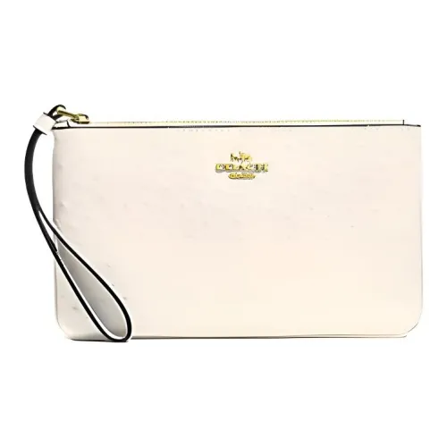 COACH Wristlet Кожа Клатч Средний Женский Мел Белый