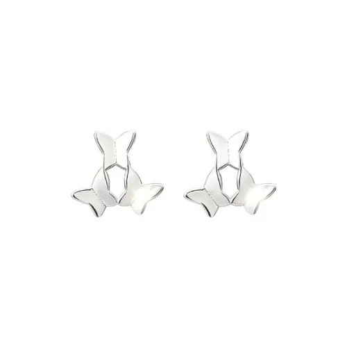WuliHead Alloy Silver S925 Pin Stud Earrings Women's
