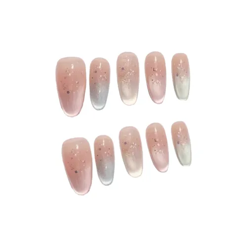 XNTX Кристалл Лайм Пузыри False Nail Овальный Cool Color Series Jump Color Instagram Style