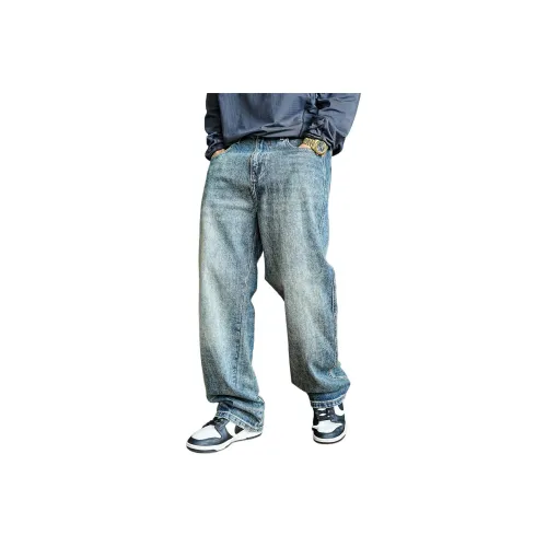 ZHANDASHUAI Blue Unisex Jeans ZHANDASHUAI Синий Унисекс Джинсы