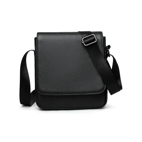 VANDEE Коровья кожа Сумка через плечо Стандартная Мужская Черная