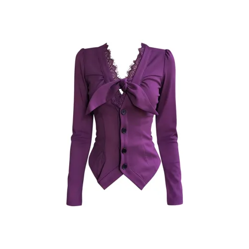 ABBY GODDESS Фиолетовый Топ Женский Трикотаж