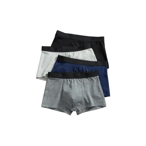 Lanza [4 пачки] Черный + Темно-синий + Темно-серый + Светло-серый Мужские боксер-шорты