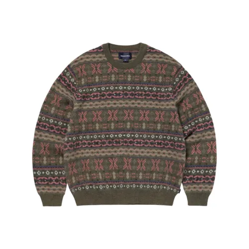 Thisisneverthat Fw25 Fair Isle KNIT Свитер Оливково-зеленый Свитер Унисекс