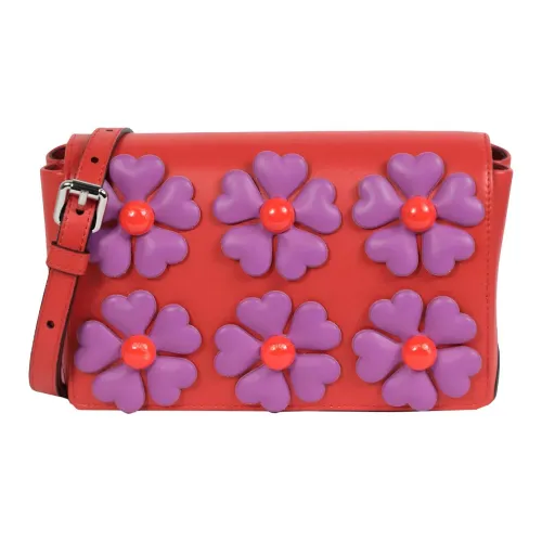 MOSCHINO Сумка через плечо из кожи женская мечтательная красная и фиолетовая