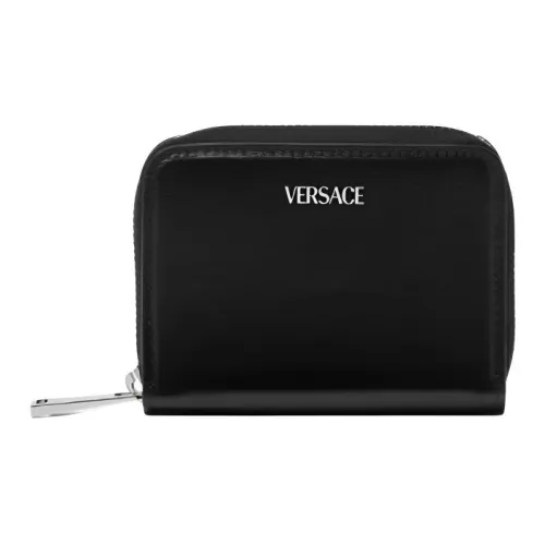 VERSACE Кошелек из телячьей кожи мужской черный