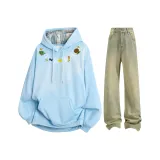 Синие свитшоты + Желтые грязные джинсы