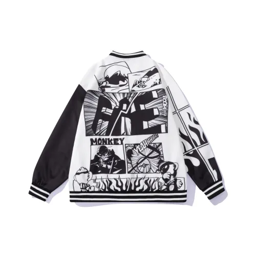 FireMonkey Бейсбольная куртка Унисекс Черный Белый