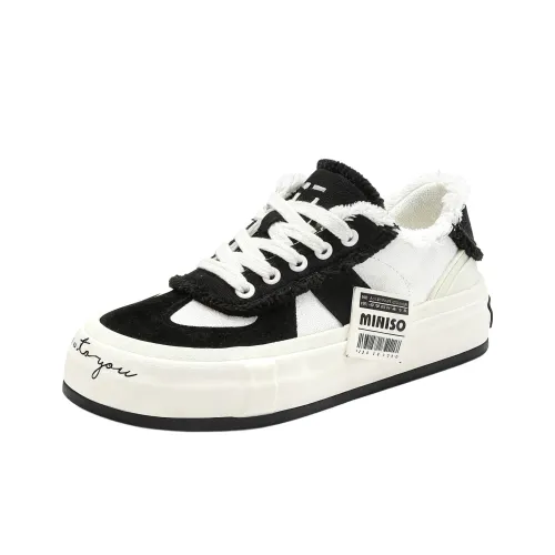 Miniso Скейтборд Кроссовки Низкие Классические Черные Панда Унисекс