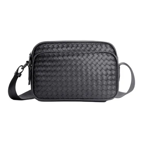 KONADCT ПУ (полиуретан) Сумка через плечо Унисекс Вязаная ткань Черный