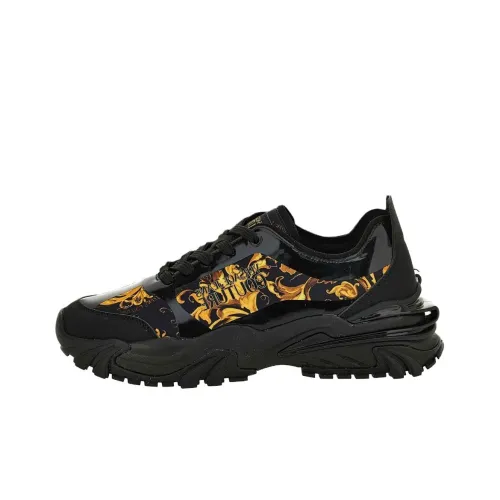 VERSACE JEANS COUTURE Низкий топ Толстая подошва Кроссовки Мужские Черные