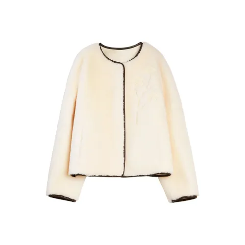 ELLE Экрю Женские Бархатные Куртки