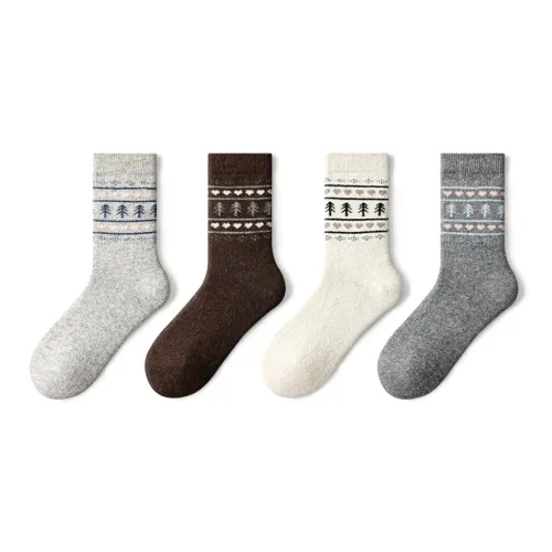 PRIMEET Винтаж Fair Isle 4 пачки Женские носки до икры MID